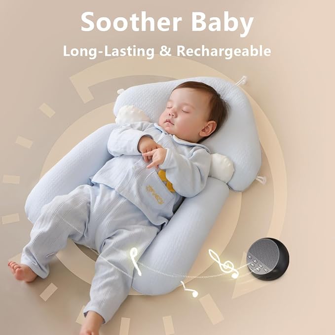 Portable Sound Machine White Noise Machine Nonstop 30 Soothing Sounds for Baby Kids Adults Pink Noise Sleep Machine 36-Level Vol Auto-Off Timer Memory Function for Home Travel Office