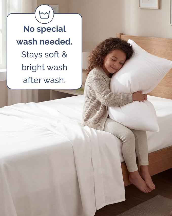 Twin Size 3 Piece Sheet Set - Breathable & Cooling Sheets - Antique White | Hotel Luxury Bed Sheets for Women & Men, Deep Pockets, Easy-Fit, Extra Soft and Wrinkle Free Sheets, Oeko-Tex Bed Sheet Set