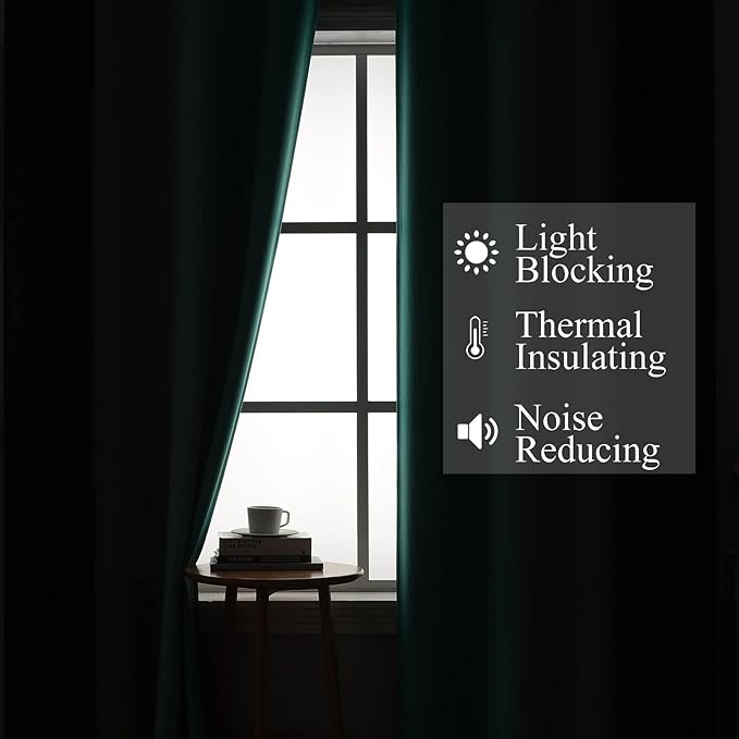 Brown and Teal Ombre Blackout Curtains for Bedroom 96 Inch | Light Blocking Gradient Curtains for Living Room,Thermal Insulated,Room Darkening Grommet Window Drapes,52Wx96L,2 Panels Set
