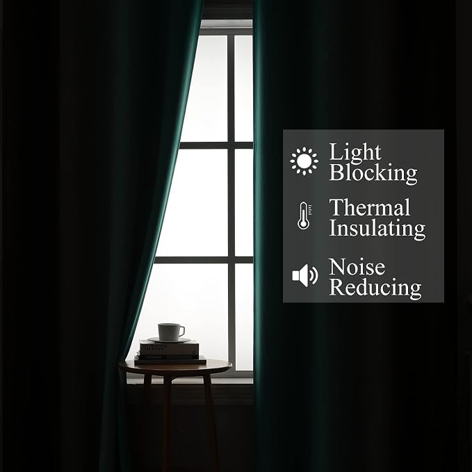 Brown and Teal Ombre Blackout Curtains for Bedroom 90 Inch | Light Blocking Gradient Curtains for Living Room,Thermal Insulated,Room Darkening Grommet Window Drapes,52Wx90L,2 Panels Set