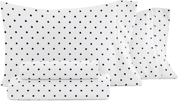 Linen Market LMB-4PC-DOT-KING-NAVY