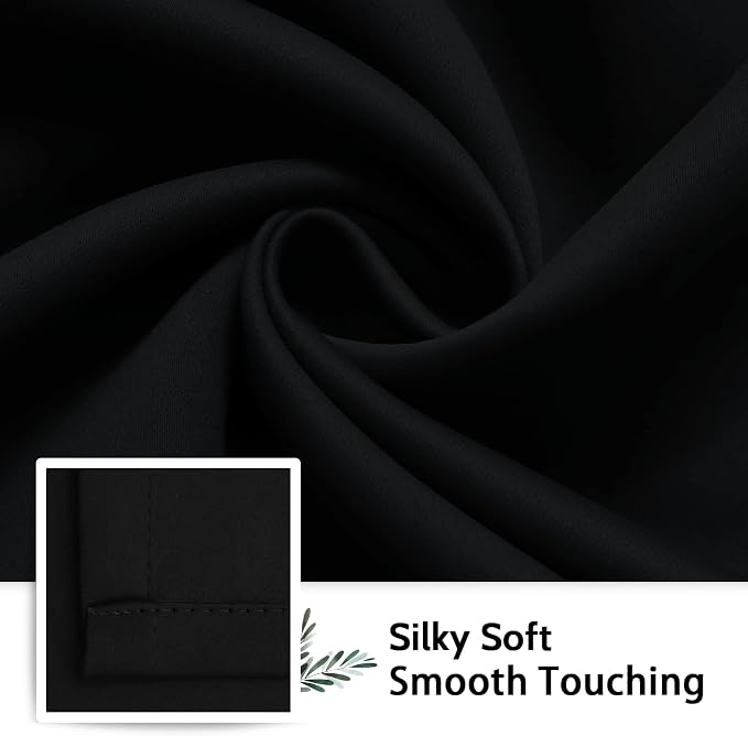 SimpleHome Black 100% Blackout Curtains Room Darkening Living Room 72 Inch | Curtains for Bedroom,Thermal Insulated Grommet Window Drapes,Curtains for Living Room with Black Back,42 x 72 Inch,2 Panels