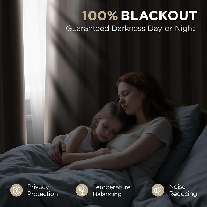 Joydeco 100% Blackout Curtains Velvet Black Out Curtain 102 Inch Drapes | for Bedroom Living Room, Heat and Light Blocking, Thermal Insulated Luxury Heavy Duty Curtain 2 Panels Back Tab&Rod Pocket