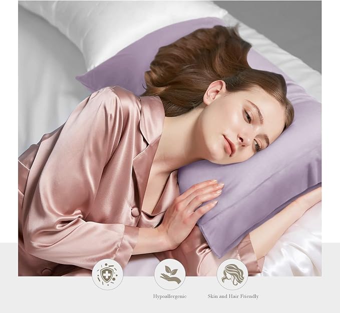 WishSmile Light Purple Cooling Pillowcases,2 Pack,20x36 inches