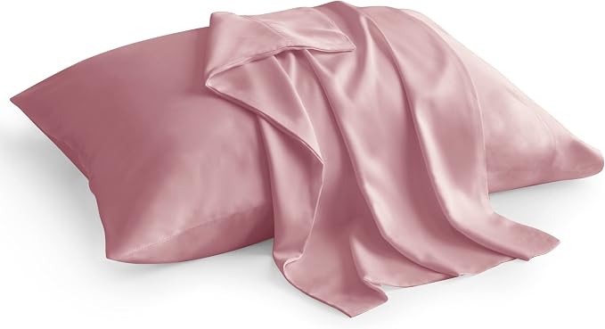 BEDELITE Cooling Pillow Cases Queen 2Pcs, Rayon Made from Bamboo, Rose Pink | Cooling and Breathable Pillow Cover for Hot Sleepers & Night Sweats, Silky Soft Cozy, Envelope Closure, 20"x30"