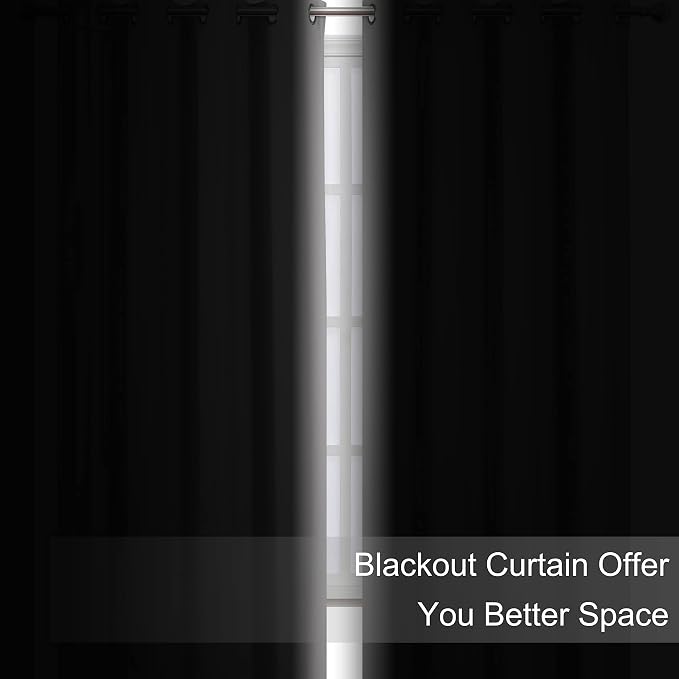 Blackout Curtains 52 x 108 inch/Light Grey Curtains Set of 2 Panels/Thermal Insulated Room Darkening Bedroom Curtains