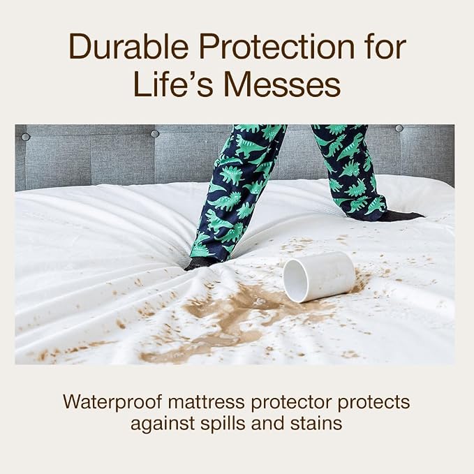 Coop Home Goods Ultra Tech Waterproof Mattress Protector Queen, Smooth Top Mattress Pad, Waterproof Mattress Cover, 18" Deep, Machine Washable Mattress Topper, Noiseless Comfort (60x80)