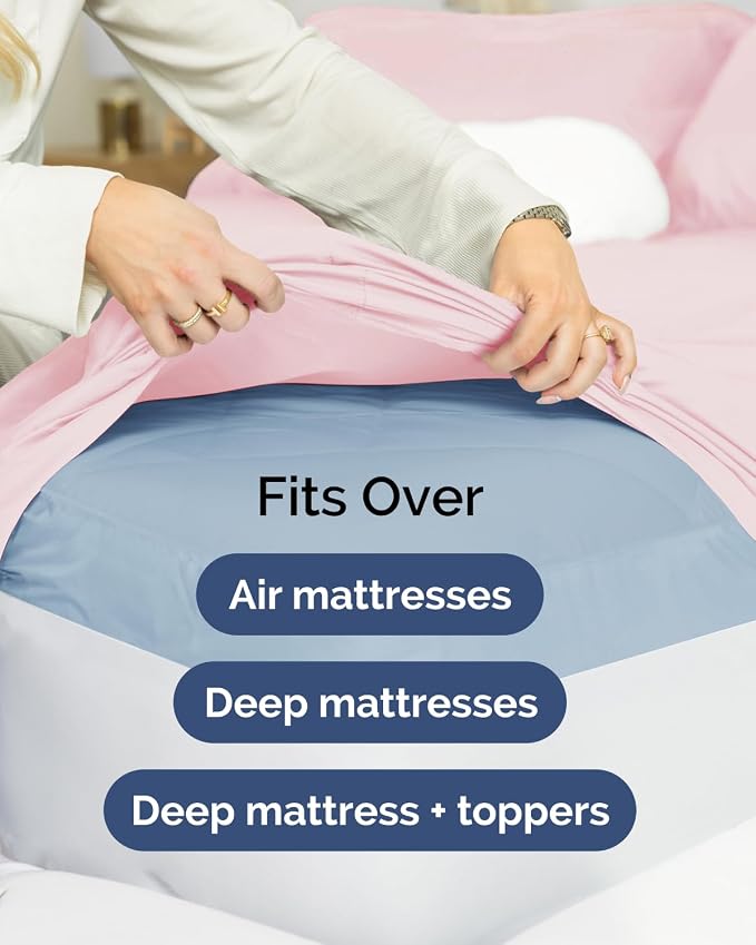 2 Pack Extra Deep Twin Fitted Sheets with Deep Pockets - Lavender Pink | Hotel Luxury Bottom Fitted Sheets Only, Soft, Fade & Wrinkle Free, Breathable & Comfy, All Around Elastic Fitted Sheets