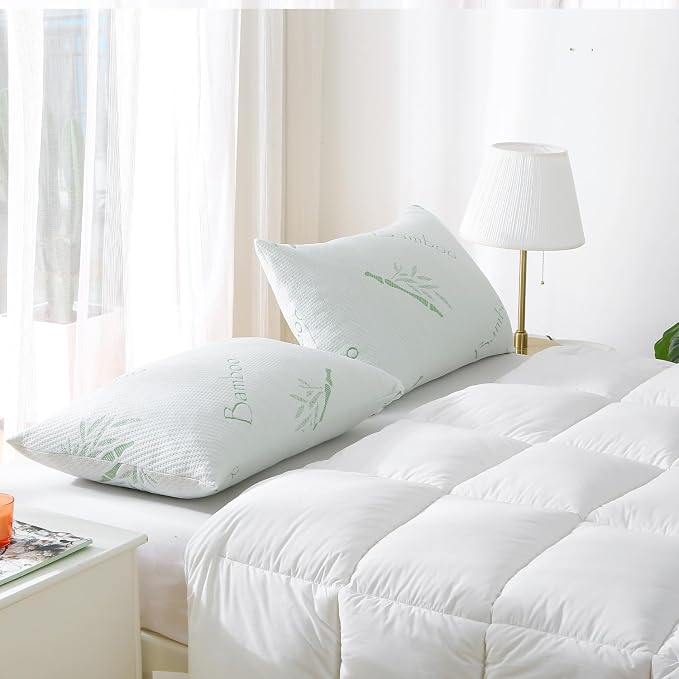 Shredded Memory Foam Pillows Set of 1, Cooling Zippered Breathable Memory Foam Bed Pillow for Sleeping 1 Pack, Queen Size Firm Pillow Gel for Neck Support, Hotel Quality Rest Pillow 20" x 30" Queen