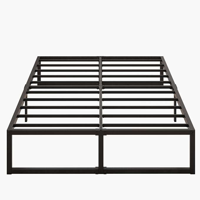 Lutown-Teen 16 Inch Bed Frame Queen Size with Heavy Duty Steel Slat Support | Metal Platform Queen Bed Frame No Box Spring Needed, Easy Assembly, Black