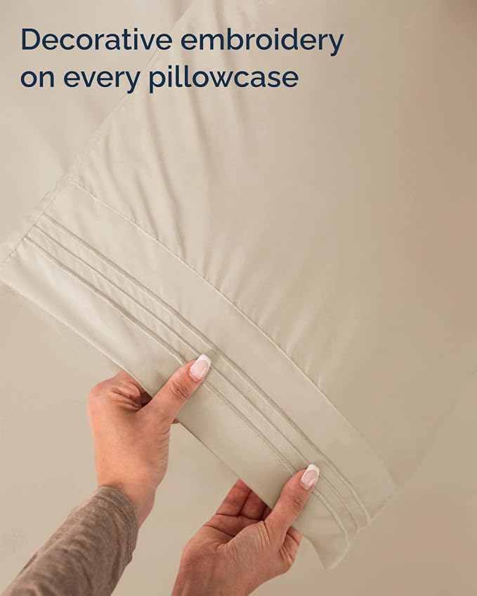 Twin Size 3 Piece Sheet Set - Comfy Breathable & Cooling Sheets - Wheat | Hotel Luxury Bed Sheets for Women & Men, Deep Pockets, Easy-Fit, Extra Soft and Wrinkle Free Sheets, Oeko-Tex Bed Sheet Set