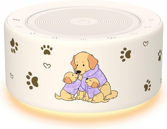 Kipcush White Noise Machine for Baby & Adults, Sleep Sound Machine with 30 Soothing Sounds, 8-Color Night Light, Memory Function, White Noise for Sleeping, Nursery, Office, Travel, Relaxation