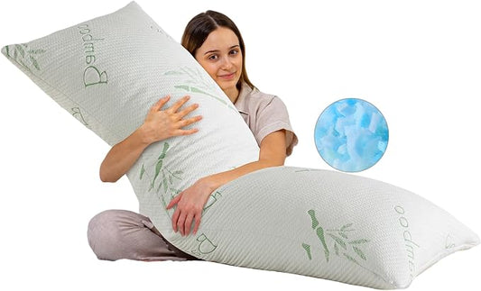 HOXXME Body Pillow for Adults Shredded Memory Foam Long Full Body Pillow for Sleeping with Breathable Cover Firm Hug Large Pillows for Side/Back Sleepers 20x54