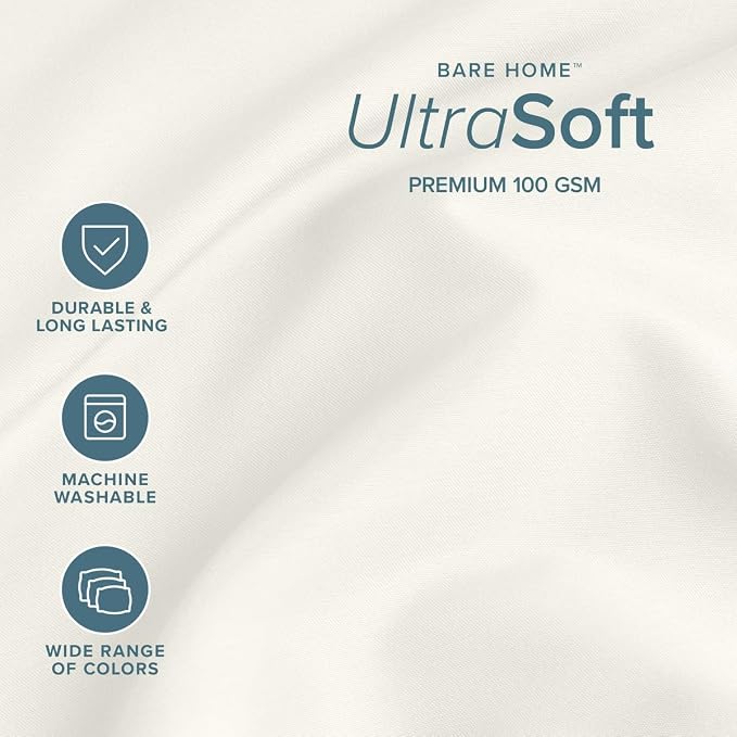 Bare Home King Sheet Set - 1800 Ultra-Soft (King, Cream) | Deep Pockets 6 to 15 Inches, Breathable, Hypoallergenic, Hotel Luxury, Easy Fit, Soft, All-Season