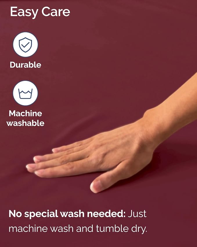 2 Pack Extra Deep King Fitted Sheets with Extra Deep Pockets - Burgundy | Hotel Luxury Bottom Fitted Sheets Only, Soft, Fade & Wrinkle Free, Breathable & Comfy, All Around Elastic Fitted Sheets