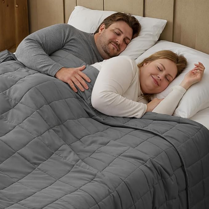 Weighted Blanket for Adults 25lbs, 80"x87", King Size Cooling Heavy Throw Blanket for 220-280lbs, Microfiber Soft Thick Big Blankets Weighted Comforter Breathable Gift for Sleeping, Grey