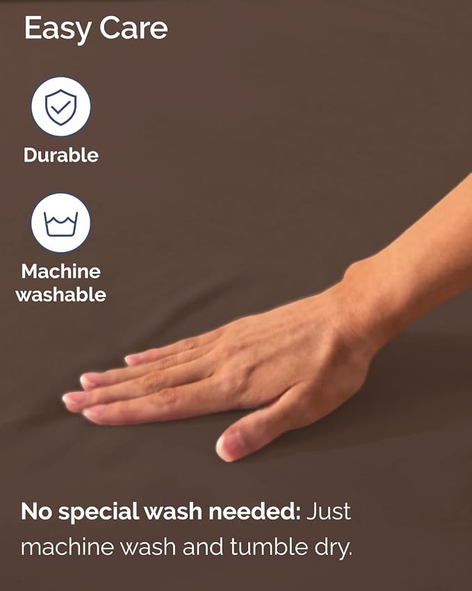 Extra Deep Flex Top Split Head King Fitted Sheet Only - Brown | Easily Fits 18 inch to 24 inch Mattress, Soft, Wrinkle Free, Breathable & Comfy, Extra Deep Pockets Hotel Luxury Fitted Sheet