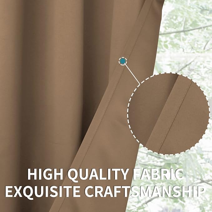 BGment Taupe Blackout Curtains for Bedroom 45 Inch Long - 2 Panels | Grommet Top, Black Out, Room Darkening, Sunblock, Thermal Insulated, Window Drapes for Kids Boys Room, 52x45 Inch