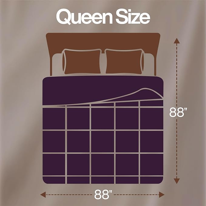 Utopia Bedding Queen Comforter Duvet Insert, Quilted Plum Comforter with Corner Tabs, Box Stitched Down Alternative Comforters Queen Size 88 x88 inches