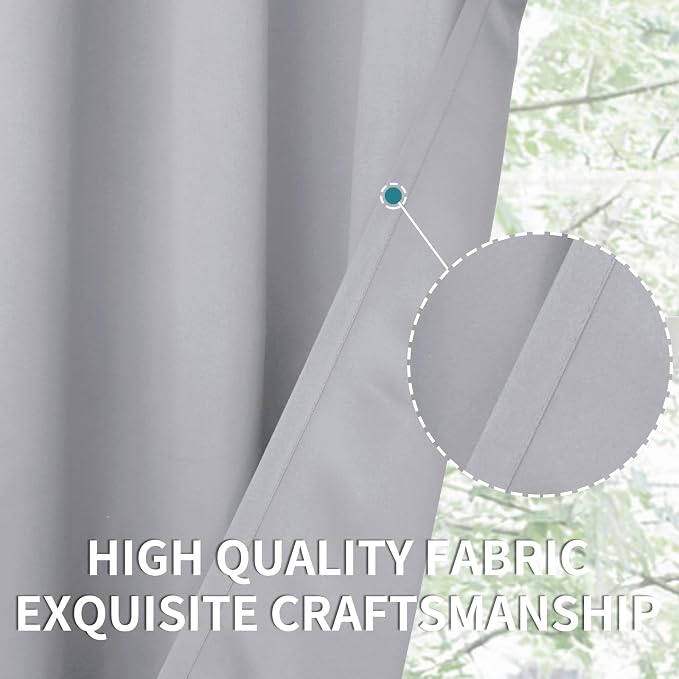 BGment Light Grey Room Darkening Curtains 95 Inch for Living Room 2 Panels | Grommet Top, Extra Long, Light-Blocking, Sunblock, Thermal Insulated, Window Drapes for Bedroom, 52x95 Inch