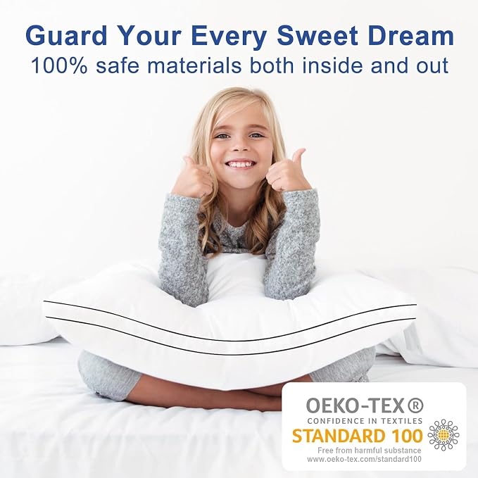 CHOKIT Premium Pillows King Size Set of 4 Fluffy and Supportive, Luxury | 7D Down Alternative Bed Pillow, Soft Hotel Gusseted Pillow for Side Back Stomach Sleeper, Relief Neck Head and Shoulder Pain