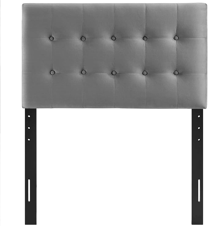 Modway Emily Twin Biscuit Tufted Performance Velvet Headboard, Gray