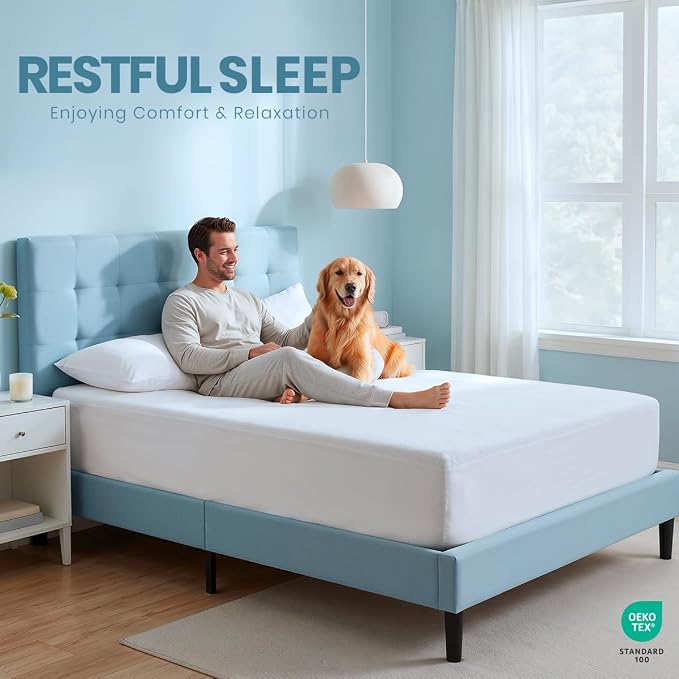 Twin XL Size Mattress Protector Waterproof 2 Pack, Premium 200 GSM Terry Mattress Cover, Soft & Breathable Bed Cover, Fitted Sheet Style Stretchable Deep Pockets 15" by Utopia Bedding (White) | Utopia Bedding 200 GSM Soft & Breathable Mattress Cover, D...