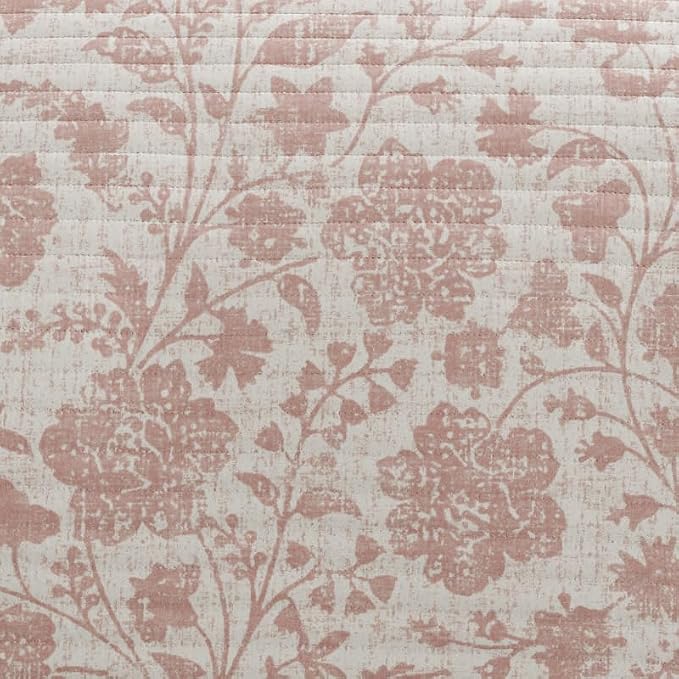 Merit Linens 3 Piece Quilt Set - Super Soft - Lightweight - All Season Quilted Coverlet - Floral Patterns - King/Cal-King Rose