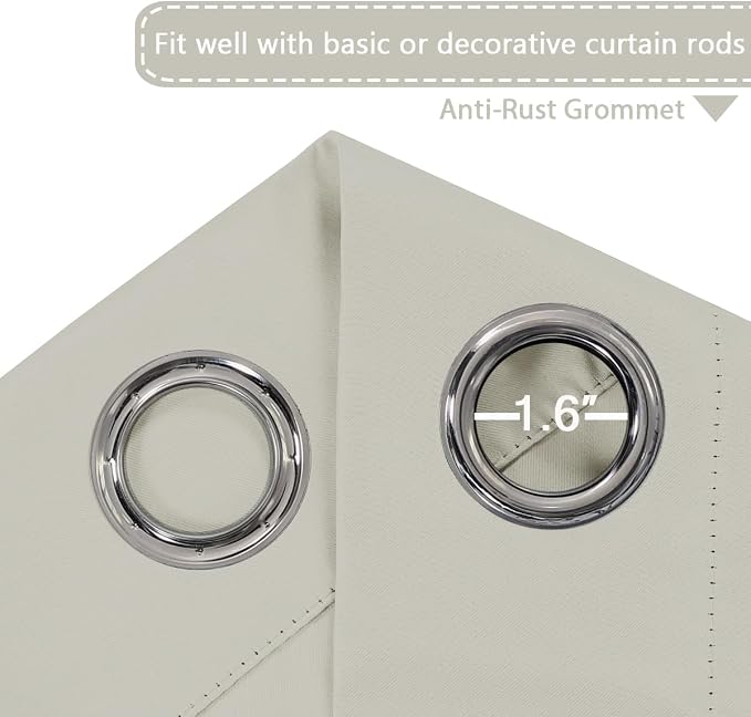 H.VERSAILTEX Blackout Patio Curtains 100 x 108 Inches for Sliding Door Extral Wide Blackout Curtain Panels Thermal Insulated Room Divider - Grommet Top, 9' Tall by 8.5' Wide - Pale Oak