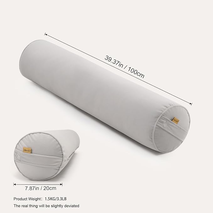 Body Pillow for Adults,Long Round Pillow,Big Cylindrical Pillow,Large Full Bolster Pillows for Side Sleepers (Silver Gray, 39.37"*7.87")