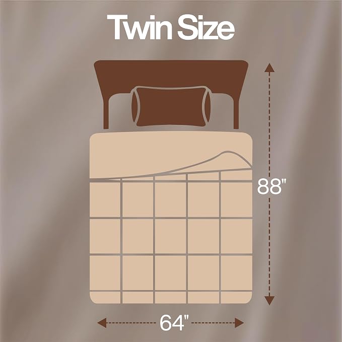 Utopia Bedding Twin Comforter, Duvet Insert, Beige, 64 x 88 Inches | Soft and Fluffy Down Alternative Bed Comforter, All Season, Breathable, Corner Tabs, Box Stitched, Durable, Machine Washable