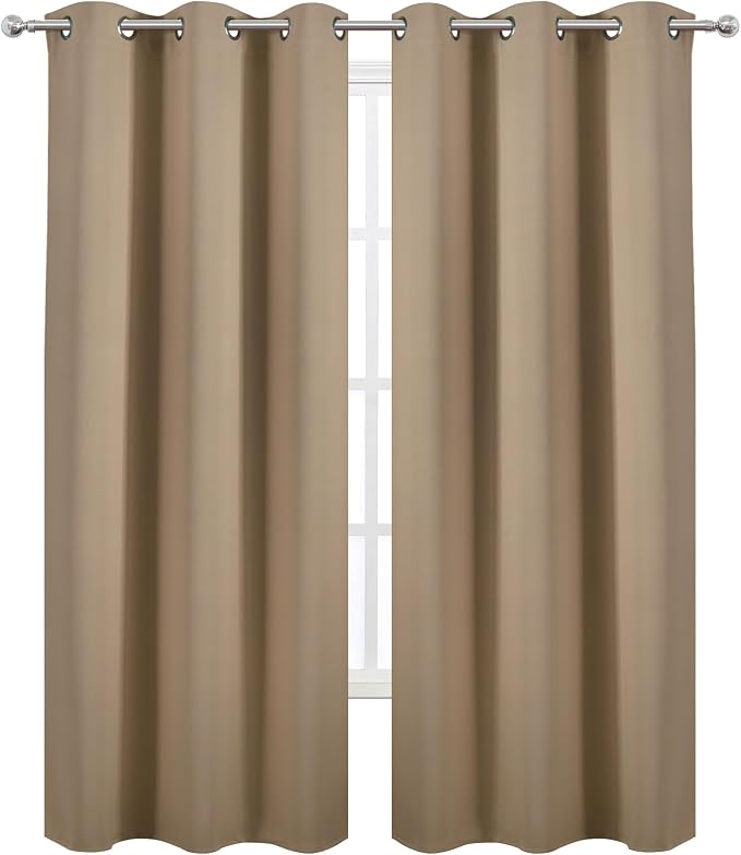 Natural Thermal Blackout Curtains/38 x 84 Inch/Set of 2 Panels Room Darkening Curtains for Bedroom