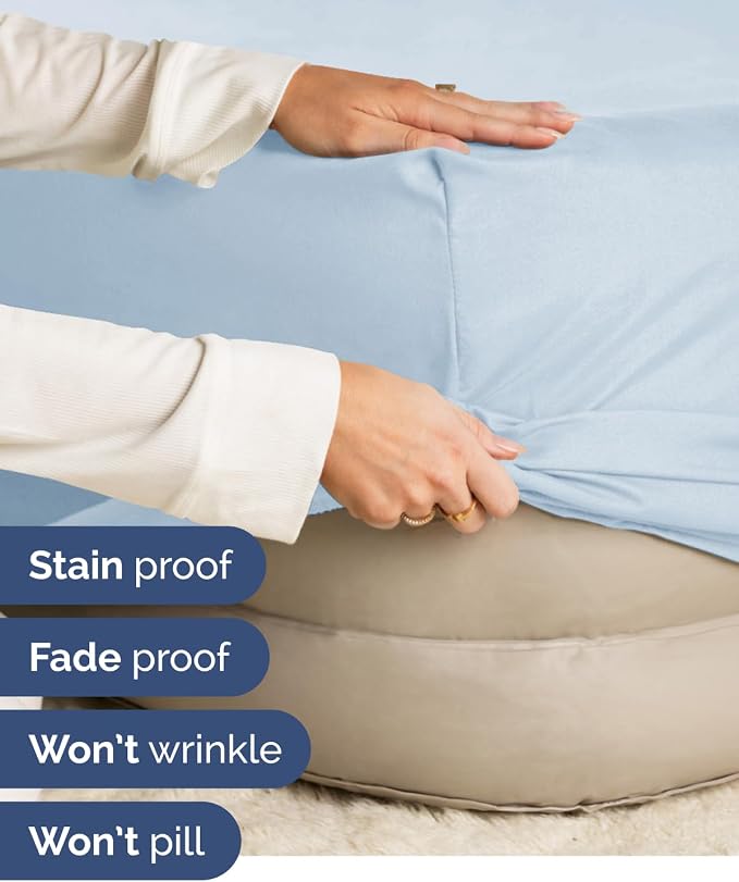 2 Pack Extra Deep Twin XL Fitted Sheets with Extra Deep Pockets - Sky Blue | Hotel Luxury Bottom Fitted Sheets Only, Soft, Fade & Wrinkle Free, Breathable & Comfy, All Around Elastic Fitted Sheets