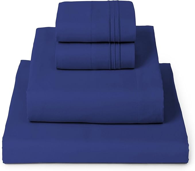 Mellanni Iconic 4-Piece, Ultra Soft Sheet Set (King, Royal Blue) | 10M+ Sleepers. Lab-tested: Sleeps Cool, Stays Bright, Strong, Smooth. Good Housekeeping Best Bedding, 7 yrs running.