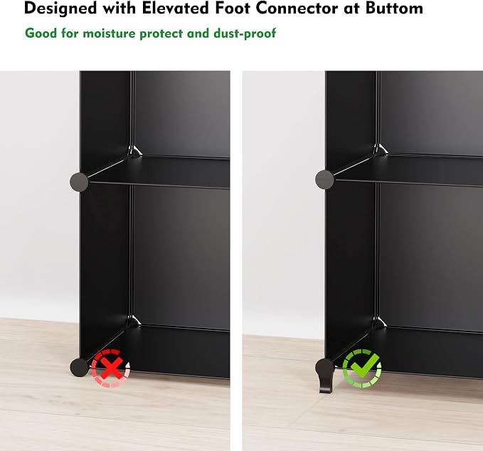 HOMIDEC Closet Organizers and Storage, 9 Cube Storage Organizer, Black | Portable Closet Organizer, Storage Cubes Shelves, for Bedroom, Kids Room, Bathroom, Wardrobe, Clothes Rack