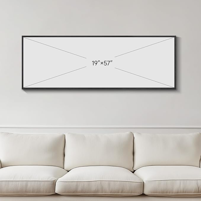 Large Framed Brown Beige Floral Abstract Wall Art for Living Room, 60x20 In | Magnolia pictures, Long horizontal artwork, Canvas print, Wood frame, Watercolor painting, Wall decor for bedroom dining room