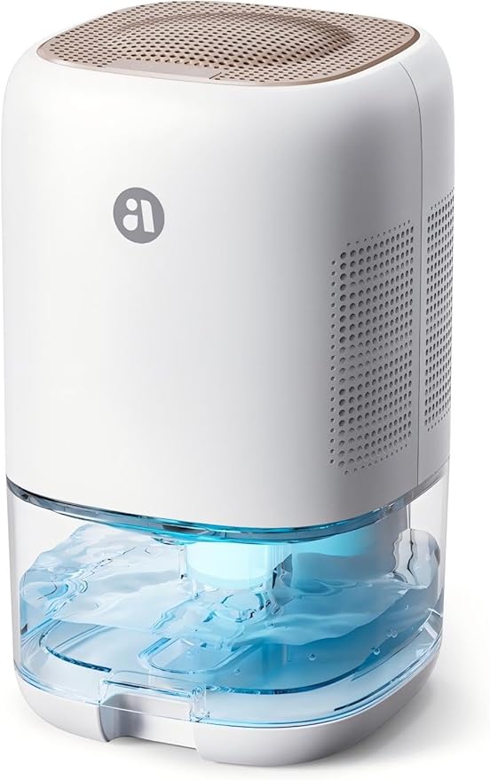 35 OZ Dehumidifier for Bedroom RV, Quiet with Auto Shut Off, Gold | 280 Sq.Ft Small Dehumidifiers for Home Bathroom Closet, 7 Color Light, 28dB Ultra Quiet, 35OZ Water Tank