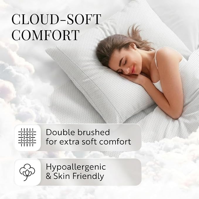 Linen Market Double-Brushed Patterned Microfiber California King Sheet Set 4 Piece – OEKO-TEX Certified Ultra Soft & Wrinkle-Free - 16" Deep Pocket Sheets Easy Care Cal-King Size - Stippled Light Gray
