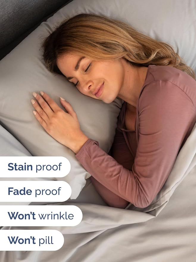 Extra Deep Full Sheet Set - 4 Piece Breathable Cooling Sheets - Light Grey | Easily Fits 18 to 24 inch Mattress - Ultra Soft, Wrinkle & Fade Free with Extra Deep Pockets - Comfy Hotel Luxury Bedding