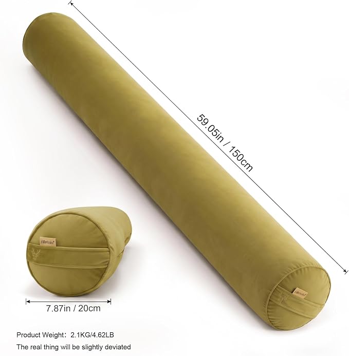 Body Pillow for Adults,Long Round Pillow,Big Cylindrical Pillow,Large Full Bolster Pillows for Side Sleepers (Golden Yellow, 59"*7.87")