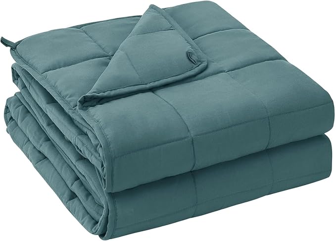 yescool Weighted Blanket for Adults (25 lbs, 88” x 104”, Teal) Cooling Heavy Blanket for Sleeping Perfect for 240-260 lbs, King Size Breathable Blanket with Premium Glass Bead