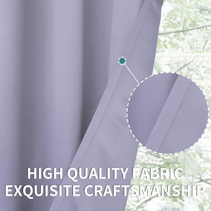 BGment Lavander Room Darkening Curtains 72 Inch for Bedroom - 2 Panels | Grommet Top, Light-Blocking, Sunblock, Thermal Insulated, Window Drapes for Kids Boys Room, 42x72 Inch
