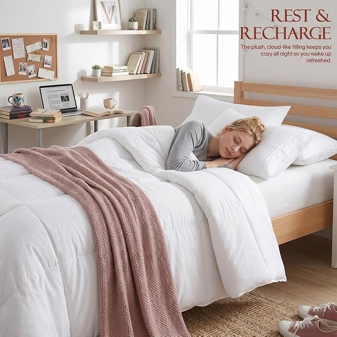 Utopia Bedding Duvet Insert, Twin XL Comforter 68 x 92 Inches, White | Cozy All Season Comforter for Kids and Teens, Unisex, Down Alternative Fill, Soft Microfiber Shell, Machine Washable.