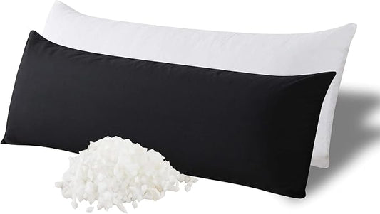 WhatsBedding Memory Foam Body Pillow with Cover, Long Bed Pillow for Adults | Breathable Zippered Cotton Cover,Long Pillow for Sleeping, Firm Pillow Fluffy Supportive for Side Sleepers