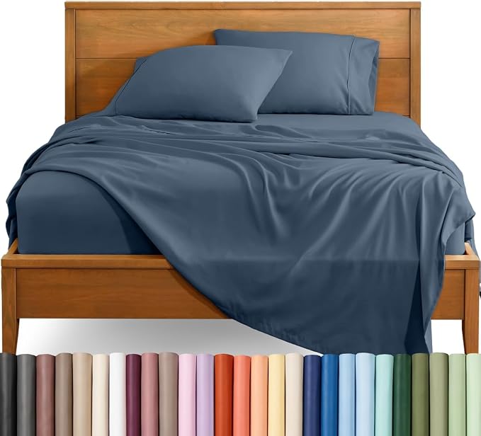 Bare Home Full Sheet Set - 1800 Ultra-Soft (Full, Bering Sea) | Deep Pockets 6 to 15 Inches, Breathable, Hypoallergenic, Hotel Luxury, Easy Fit, Soft, All-Season