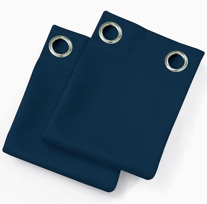Blackout Curtains 52 x 120 Inch Long Navy Blue Curtains Set of 2 Panels Room Darkening Curtains for Bedroom and Living Room
