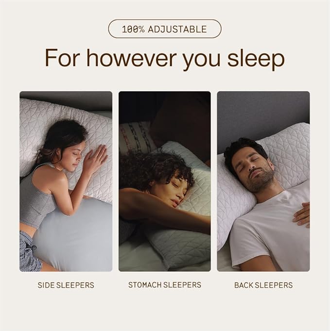 Coop Home Goods Original Adjustable Pillow, King Size Bed Pillows for Sleeping, Cross Cut Memory Foam Pillows - Medium Firm Back, Stomach and Side Sleeper Pillow, CertiPUR-US/GREENGUARD Gold