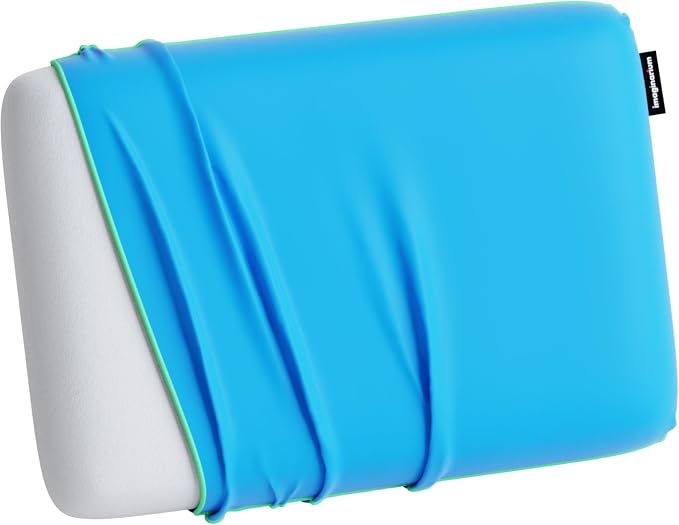 Imaginarium Memory Foam Pillow for Bed - 16" x 24" Standard – Fun Decorative Colorful Pillow for Sleeping - Back, Stomach & Side Sleepers – Includes Cooling Cover (Cosmic Blue)
