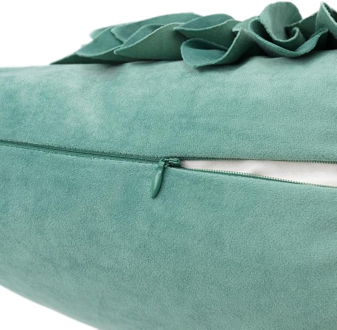 OiseauVoler Handmade 3D Sunflower Throw Pillow Covers 18x18 Inch Green | Decorative Pillowcases For Couch Farmhouse Living Room Decor High End Unique Easy Care Machine Washable Dog Hair Resistant