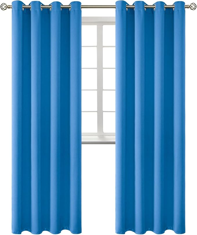 BGment Classic Blue Blackout Curtains for Living Room 95 Inch - 2 Panels | Grommet Top, Black Out, Extra Long, Room Darkening, Sunblock, Thermal Insulated, Window Drapes for Bedroom, 52x95 Inch